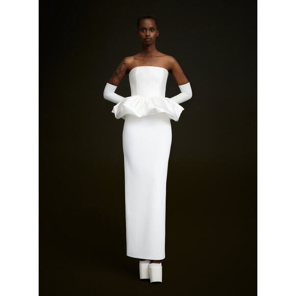 Solace London Maddison Maxi Dress Maxi Wedding Bride Peplum cream white Size 6 - Picture 15 of 16